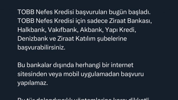 TOBB Nefes Kredisi